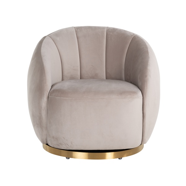 Draaifauteuil Jago Khaki Velvet / Brushed gold (Quartz Khaki 903)