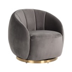 Draaifauteuil Jago Stone Velvet / Brushed gold (Quartz Stone 101)