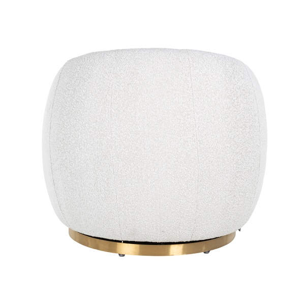 Draaifauteuil Jago White Bouclé / Brushed gold (Copenhagen 900 Bouclé White)