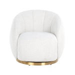 Draaifauteuil Jago White Bouclé / Brushed gold (Copenhagen 900 Bouclé White)