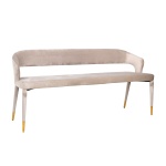 Showroommodel Eetkamer bank Colleene Khaki velvet  Fire retardant (FR-Quartz 903 Khaki) Zelf Afhalen