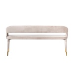 Showroommodel Eetkamer bank Colleene Khaki velvet  Fire retardant (FR-Quartz 903 Khaki) Zelf Afhalen
