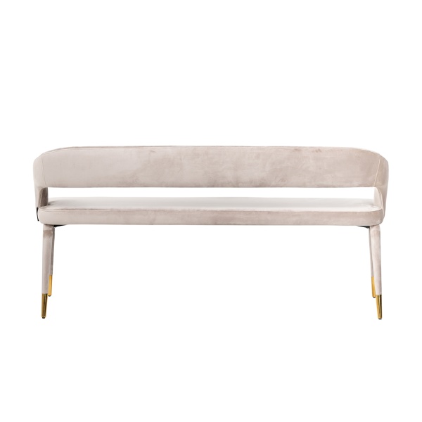 Showroommodel Eetkamer bank Colleene Khaki velvet  Fire retardant (FR-Quartz 903 Khaki) Zelf Afhalen