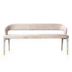 Showroommodel Eetkamer bank Colleene Khaki velvet  Fire retardant (FR-Quartz 903 Khaki) Zelf Afhalen
