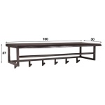 Kapstok yucon 6 haken hoedenplank / Massief acacia zwart