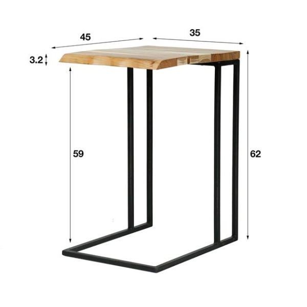 Laptoptafel edge / Massief acacia naturel