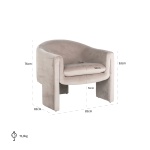 Fauteuil Charmaine khaki velvet (Quartz Khaki 903)