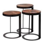 Bijzettafel Raft set/3 / Robuust hardhout