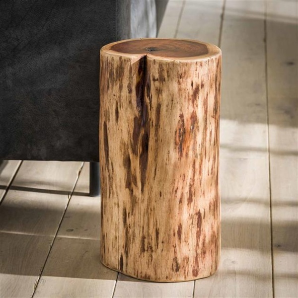 Bijzettafel boomstam 35 / massief Acacia naturel