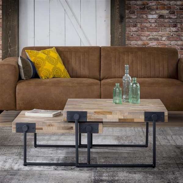 Salontafel Teca 70x70 / Teakhout verweerd
