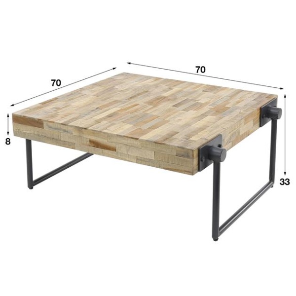 Salontafel Teca 70x70 / Teakhout verweerd
