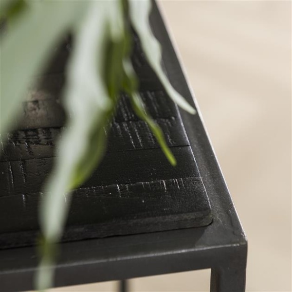 Bloemenzuil set/3 Teca black / Teakhout zwart