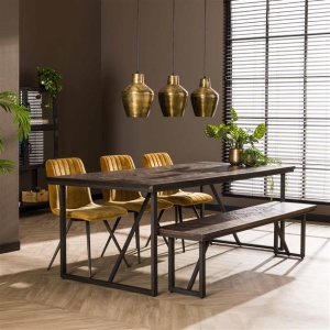 Eetkamertafel 200 Teca vine / Teakhout brownwash