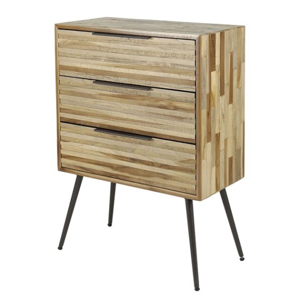 Ladekast 3L Teca strip / Teakhout verweerd