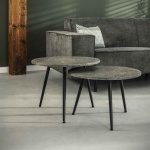 Salontafel 55 set/2 metallic ronde buis / Grijs