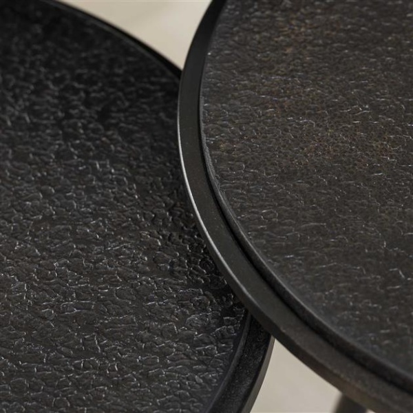 Salontafel set/3 rond metallic / Grijs