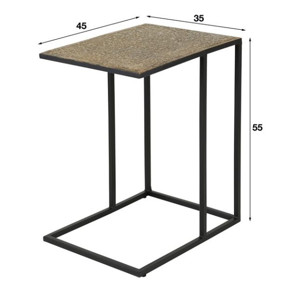 Laptoptafel iron metallic / Brons antiek