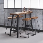 Barstoel houten zitting  / Massief acacia naturel
