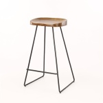 Barstoel houten zitting  / Massief acacia naturel