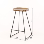 Barstoel houten zitting  / Massief acacia naturel