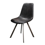 Stoel zig-zag plat frame / Saddle PU zwart