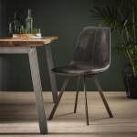 Stoel zig-zag plat frame / Saddle PU zwart