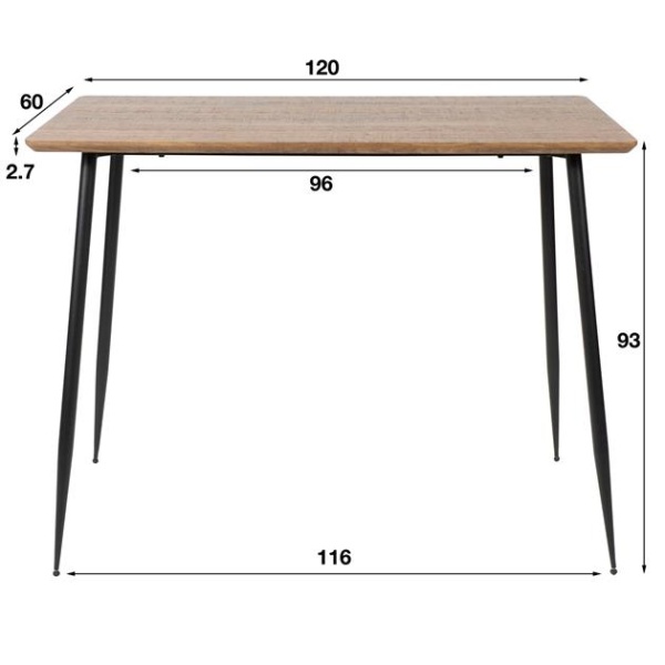 Bartafel tapse poot / 3D eiken bruin