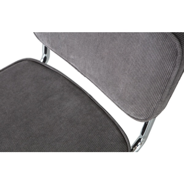 Corduroy Buisframe Stoel Ribcord Antraciet
