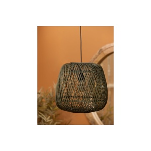 Moza Hanglamp Bamboe Groen 36x36cm