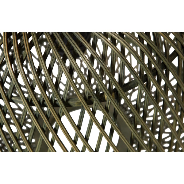 Moza Hanglamp Bamboe Groen 36x36cm