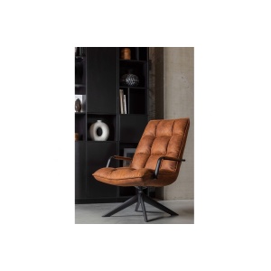 Jouke Draaifauteuil Met Armleuning Kunstleer Cognac