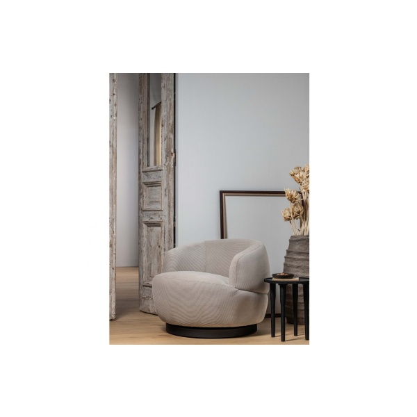 Woolly Draaifauteuil Ribcord Naturel