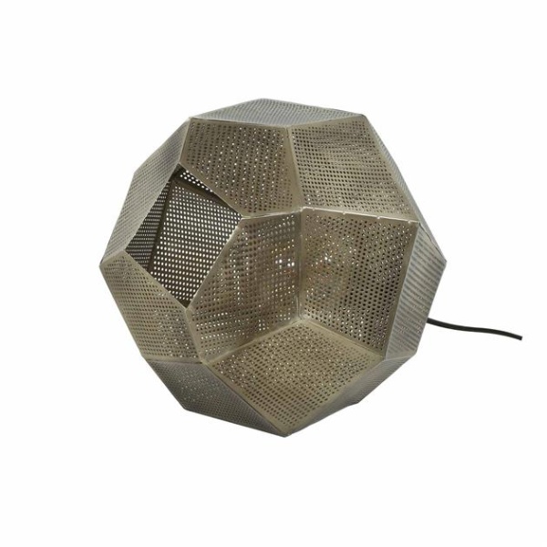 Tafellamp punched hexagon / Antiek koper finish