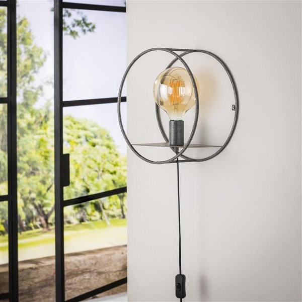 Wandschap 1L circular S / Oud zilver