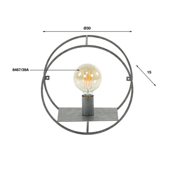 Wandschap 1L circular S / Oud zilver