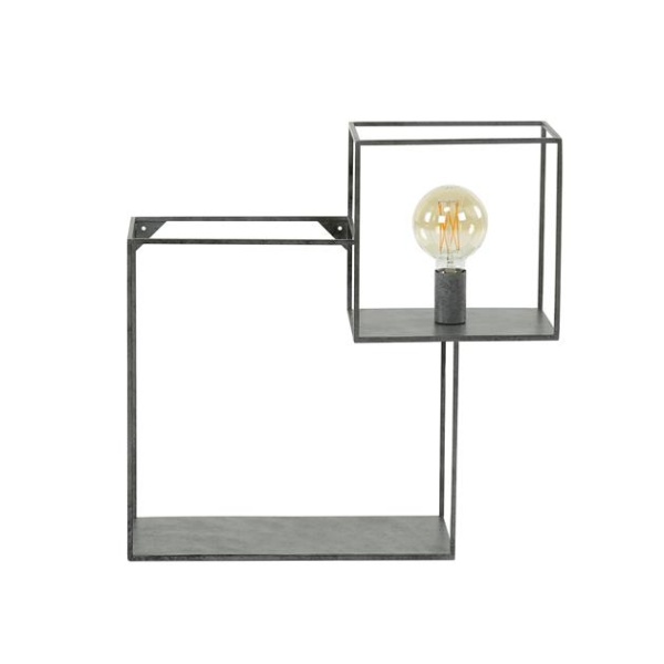 Wandschap 1L cubic S / Oud zilver
