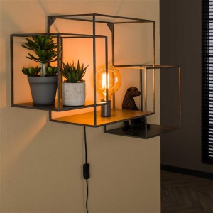 Wandschap 1L cubic XL / Oud zilver