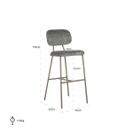 Bar stool Xenia thyme fusion / Brushed Gold (Fusion thyme 206)