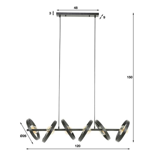 Hanglamp 6L hover / Charcoal