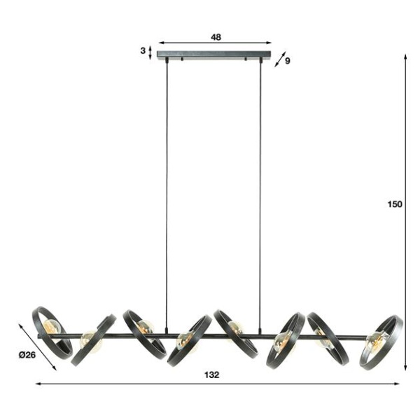 Hanglamp 8L hover / Charcoal