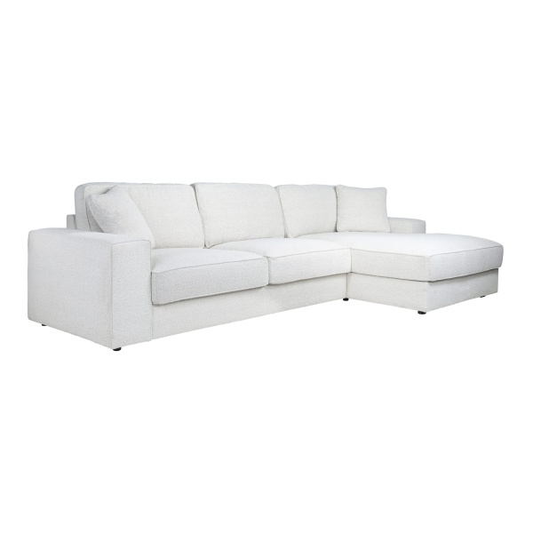 Bank Santos 2,5-zits + lounge rechts white bouclé (Copenhagen 900 Bouclé White)