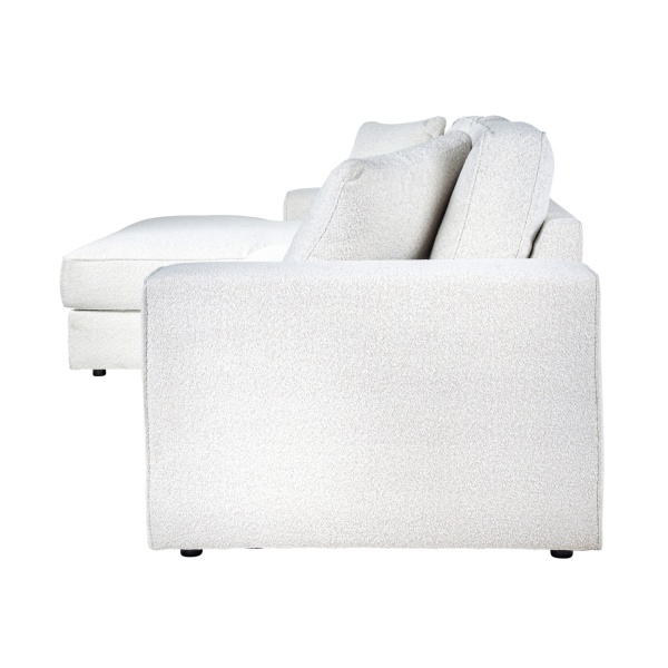 Bank Santos lounge links + 2,5-zits white bouclé (Copenhagen 900 Bouclé White)