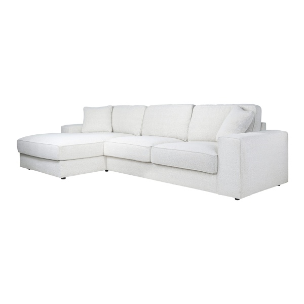Bank Santos lounge links + 2,5-zits white bouclé (Copenhagen 900 Bouclé White)