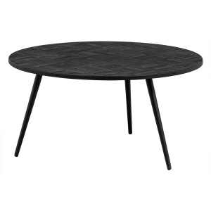 Leo Bijzettafel Rond Recycled Teak Zwart Ø74cm