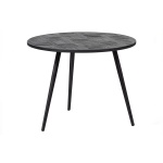 Leo Bijzettafel Rond Recycled Teak Zwart Ø58cm