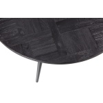 Leo Bijzettafel Rond Recycled Teak Zwart Ø58cm