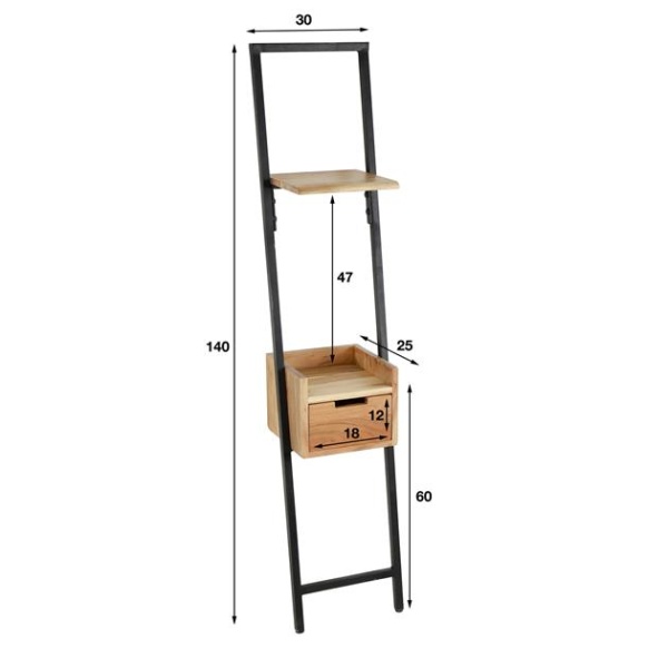 Nachtkastje XS step / Massief acacia naturel