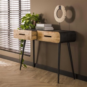 Kaptafel 2L carve / Massief mango blank antiek