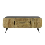 TV-meubel carve / Massief mango blank antiek