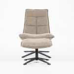 Fauteuil Marcus met voetenbank- licht grijs Baquer